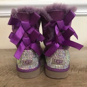 Girl’s UGG purple bailey bow size 10 bling